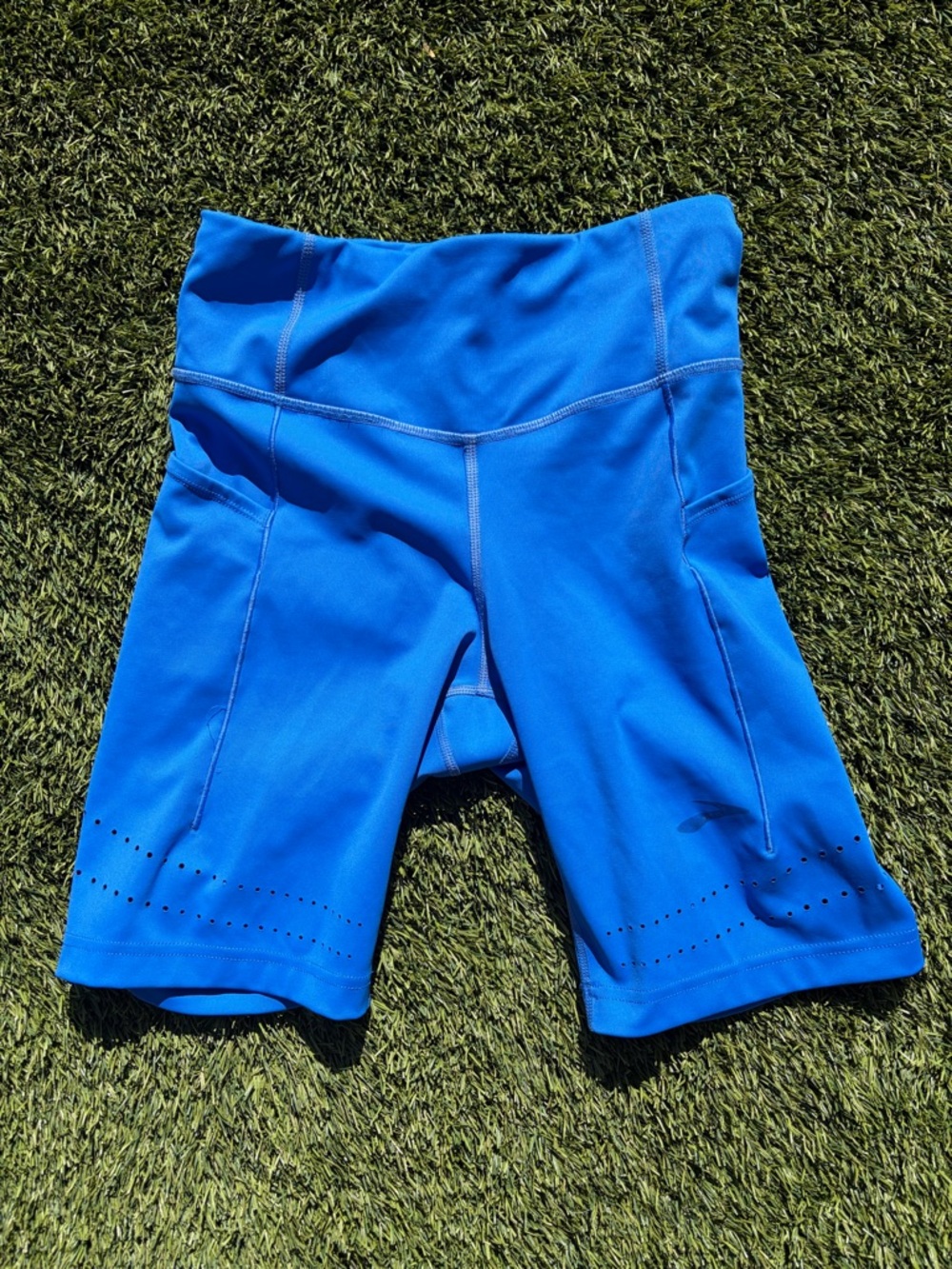 Brooks Running Women's High-Waist Athletic 5” Bike Shorts - Bright Blue